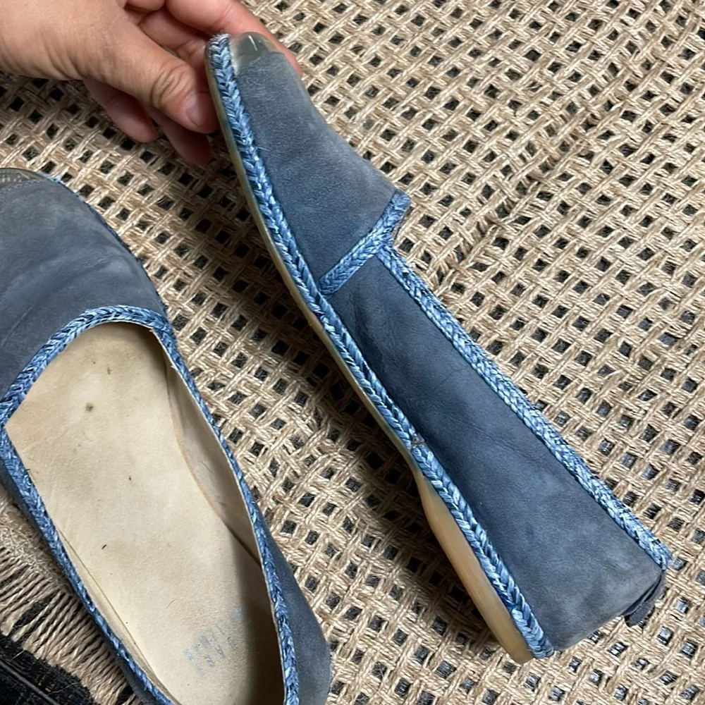 Stuart Weitzman Tipadrille Blue Jean Espadrille Mirror toe Shoes
